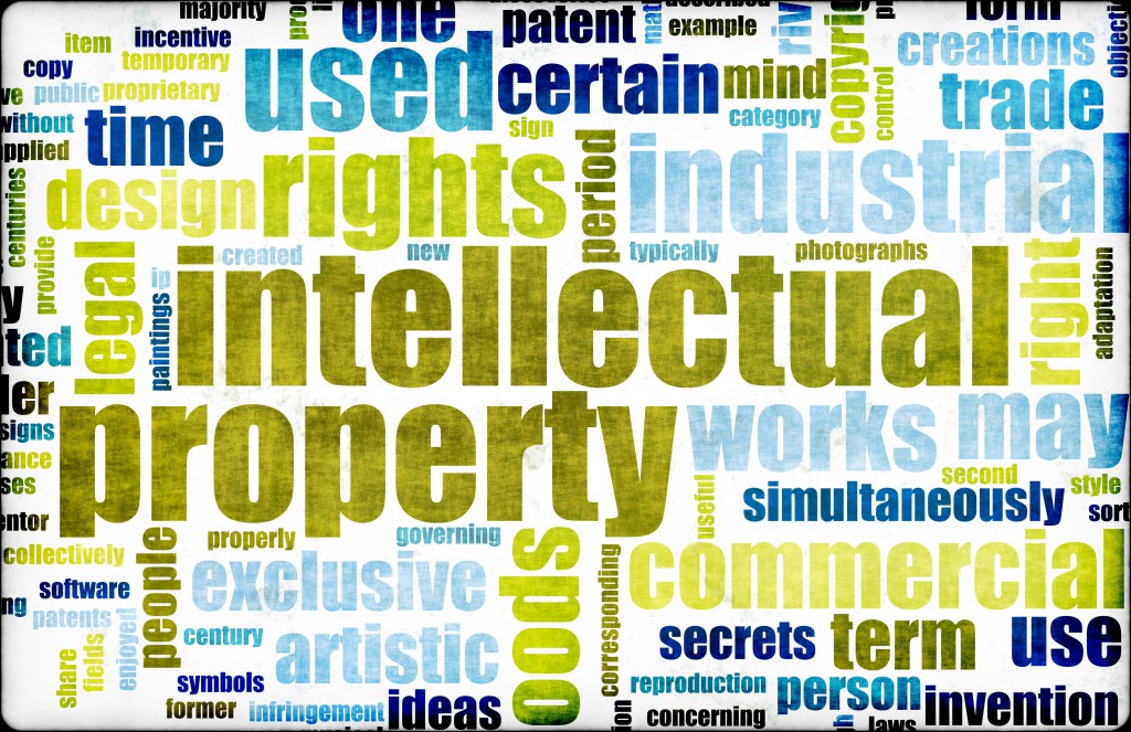 Intellectual Property Concept Word Cloud as Art