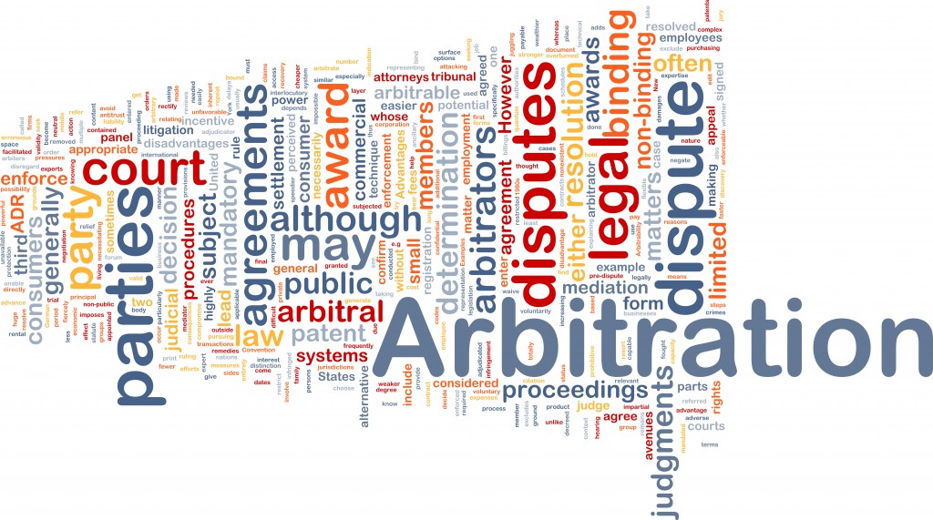 Background concept wordcloud illustration of arbitration