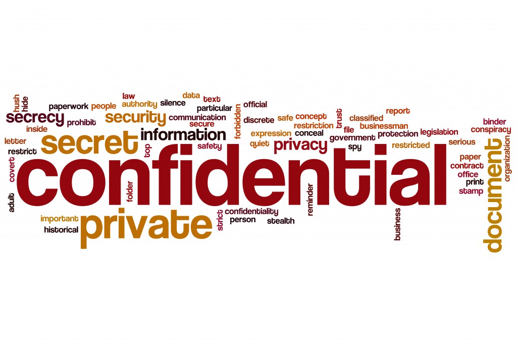 Confidential word cloud concept